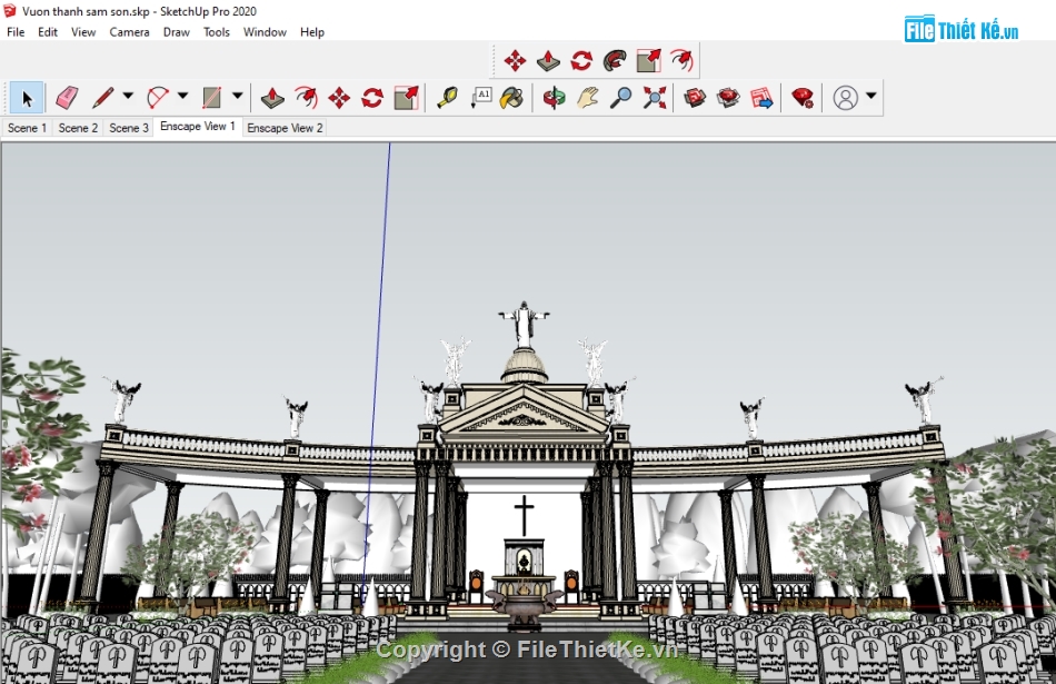 File su lăng mộ,lăng mộ thiên chúa,Mộ thiên đạo chúa,file su nhà mồ,Sketchup thiết kế lăng mộ
